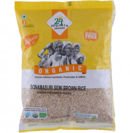 24 Mantra Organic Sonamasuri Semi Brown Rice (Hand Pounded Rice)  Pack  1 kilogram
